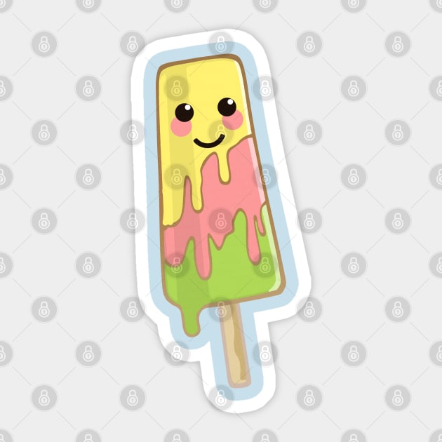 Cute Summer Melty Kawaii Popsicle Design Sticker by DankFutura